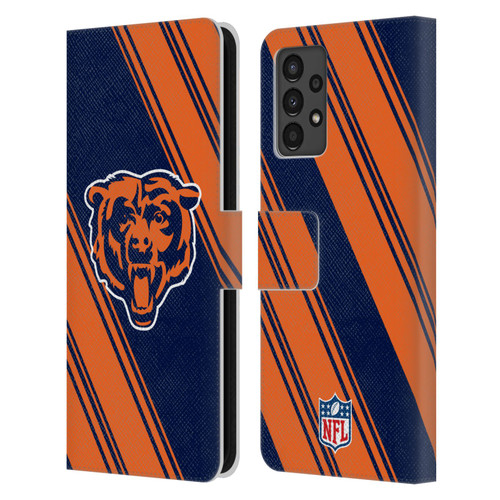 NFL Chicago Bears Artwork Stripes Leather Book Wallet Case Cover For Samsung Galaxy A13 (2022)