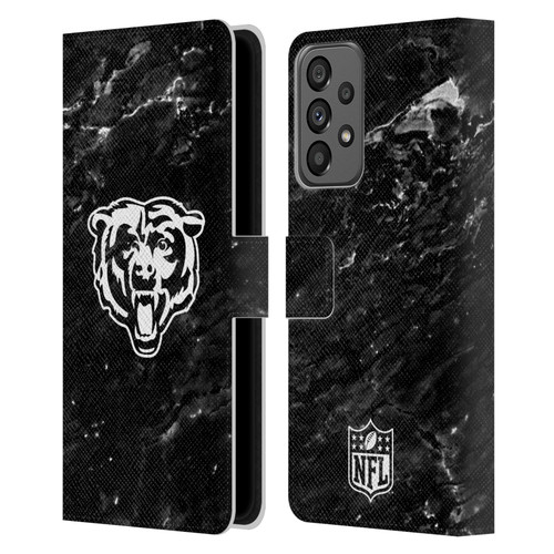 NFL Chicago Bears Artwork Marble Leather Book Wallet Case Cover For Samsung Galaxy A73 5G (2022)