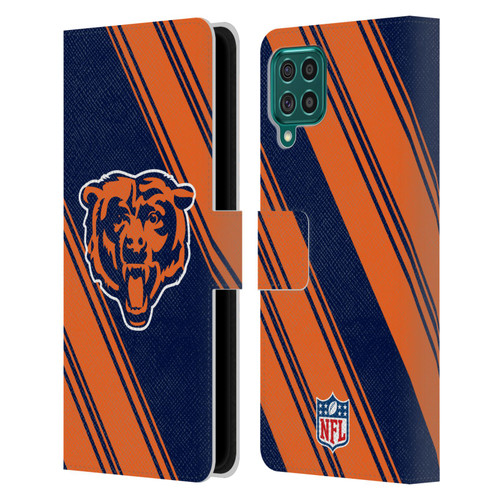 NFL Chicago Bears Artwork Stripes Leather Book Wallet Case Cover For Samsung Galaxy F62 (2021)
