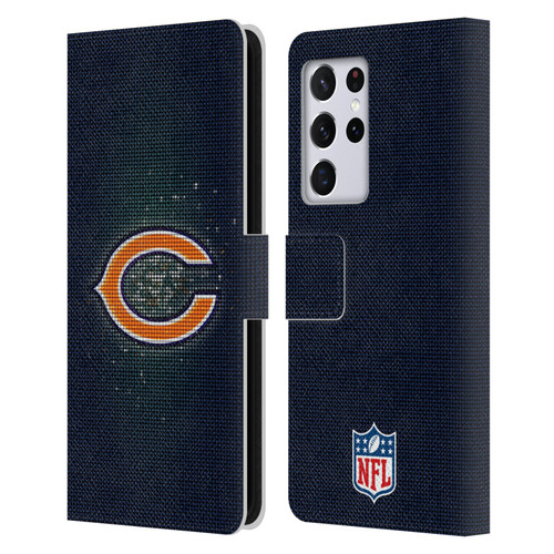 NFL Chicago Bears Artwork LED Leather Book Wallet Case Cover For Samsung Galaxy S21 Ultra 5G