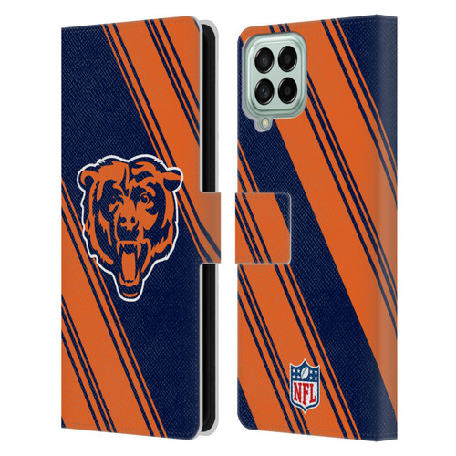 NFL Chicago Bears Artwork Stripes Leather Book Wallet Case Cover For Samsung Galaxy M33 (2022)
