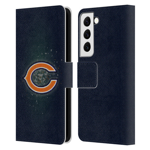 NFL Chicago Bears Artwork LED Leather Book Wallet Case Cover For Samsung Galaxy S22 5G