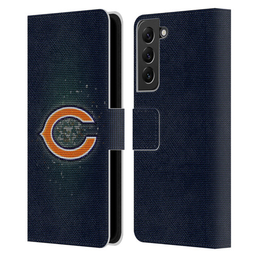 NFL Chicago Bears Artwork LED Leather Book Wallet Case Cover For Samsung Galaxy S22+ 5G