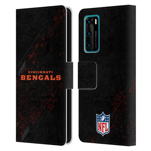 NFL Cincinnati Bengals Logo Blur Leather Book Wallet Case Cover For Huawei P40 5G
