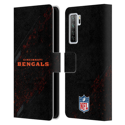 NFL Cincinnati Bengals Logo Blur Leather Book Wallet Case Cover For Huawei Nova 7 SE/P40 Lite 5G