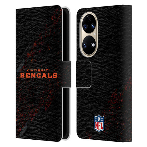 NFL Cincinnati Bengals Logo Blur Leather Book Wallet Case Cover For Huawei P50