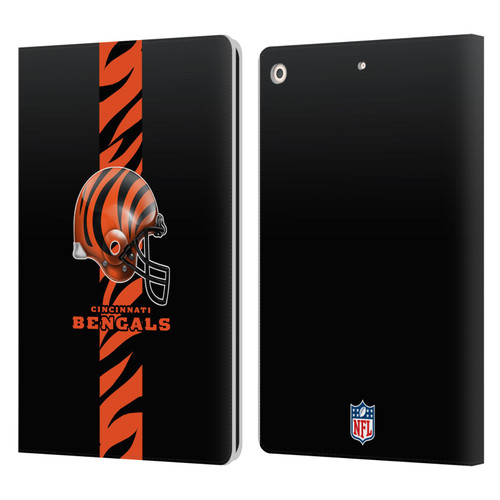 NFL Cincinnati Bengals Logo Helmet Leather Book Wallet Case Cover For Apple iPad 10.2 2019/2020/2021