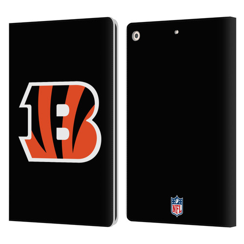 NFL Cincinnati Bengals Logo Plain Leather Book Wallet Case Cover For Apple iPad 10.2 2019/2020/2021