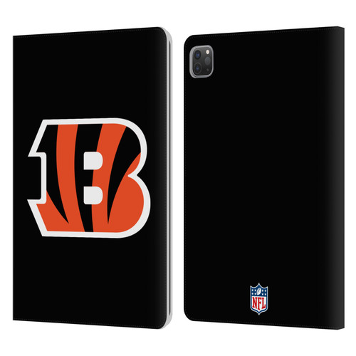 NFL Cincinnati Bengals Logo Plain Leather Book Wallet Case Cover For Apple iPad Pro 11 2020 / 2021 / 2022