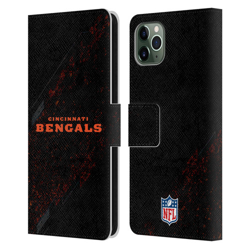 NFL Cincinnati Bengals Logo Blur Leather Book Wallet Case Cover For Apple iPhone 11 Pro Max