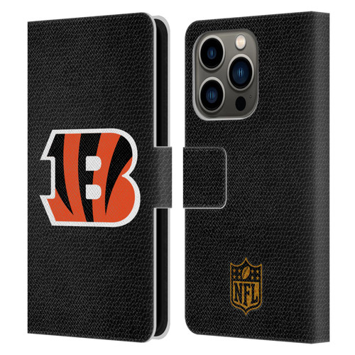 NFL Cincinnati Bengals Logo Football Leather Book Wallet Case Cover For Apple iPhone 14 Pro