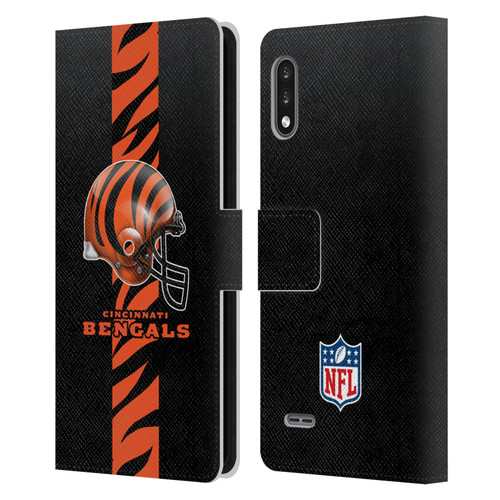 NFL Cincinnati Bengals Logo Helmet Leather Book Wallet Case Cover For LG K22