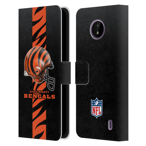 NFL Cincinnati Bengals Logo Helmet Leather Book Wallet Case Cover For Nokia C10 / C20