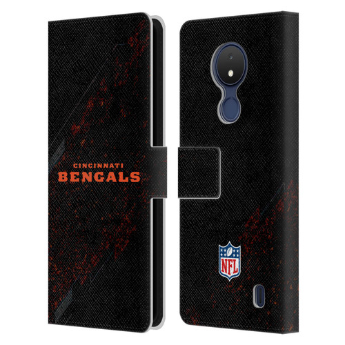NFL Cincinnati Bengals Logo Blur Leather Book Wallet Case Cover For Nokia C21
