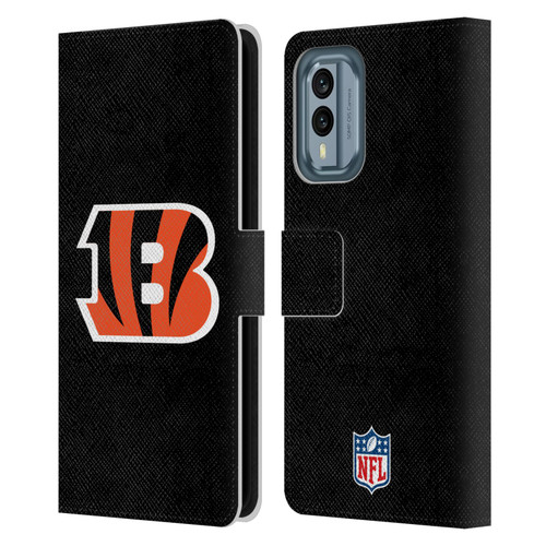 NFL Cincinnati Bengals Logo Plain Leather Book Wallet Case Cover For Nokia X30