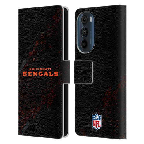 NFL Cincinnati Bengals Logo Blur Leather Book Wallet Case Cover For Motorola Edge 30
