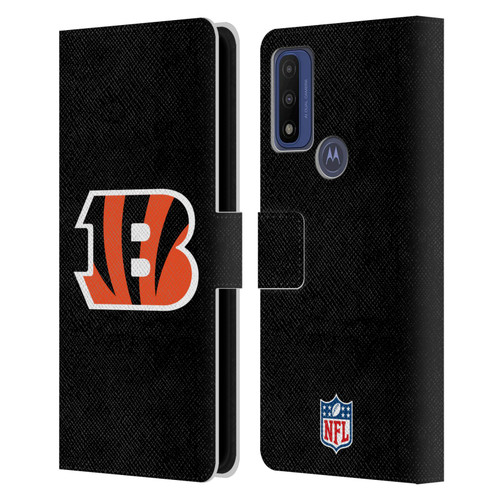 NFL Cincinnati Bengals Logo Plain Leather Book Wallet Case Cover For Motorola G Pure