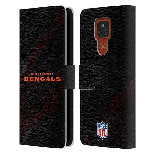 NFL Cincinnati Bengals Logo Blur Leather Book Wallet Case Cover For Motorola Moto E7 Plus