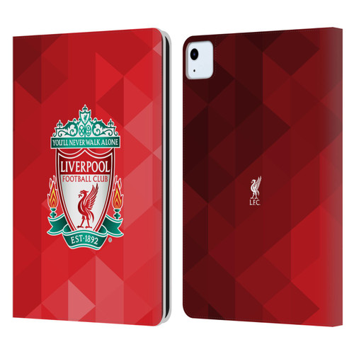 Liverpool Football Club Crest 1 Red Geometric 1 Leather Book Wallet Case Cover For Apple iPad Air 11 2020/2022/2024