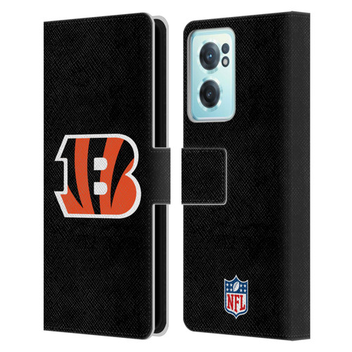 NFL Cincinnati Bengals Logo Plain Leather Book Wallet Case Cover For OnePlus Nord CE 2 5G