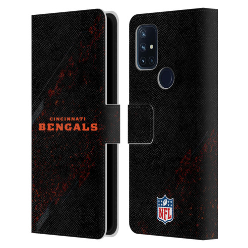 NFL Cincinnati Bengals Logo Blur Leather Book Wallet Case Cover For OnePlus Nord N10 5G