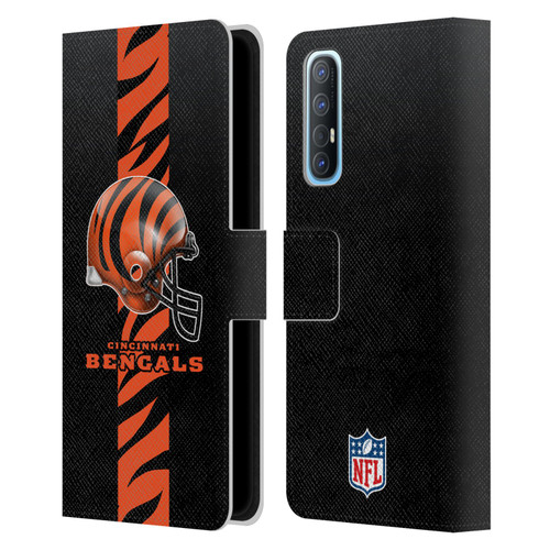 NFL Cincinnati Bengals Logo Helmet Leather Book Wallet Case Cover For OPPO Find X2 Neo 5G