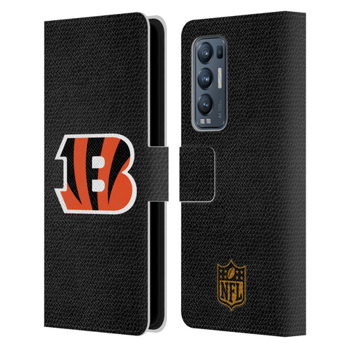 NFL Cincinnati Bengals Logo Football Leather Book Wallet Case Cover For OPPO Find X3 Neo / Reno5 Pro+ 5G