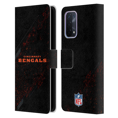 NFL Cincinnati Bengals Logo Blur Leather Book Wallet Case Cover For OPPO A54 5G
