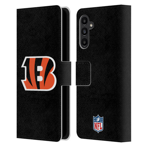 NFL Cincinnati Bengals Logo Plain Leather Book Wallet Case Cover For Samsung Galaxy A13 5G (2021)