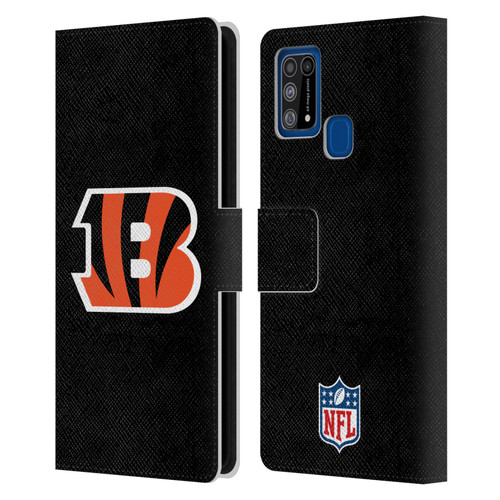 NFL Cincinnati Bengals Logo Plain Leather Book Wallet Case Cover For Samsung Galaxy M31 (2020)