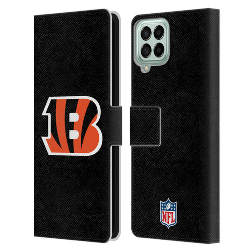 NFL Cincinnati Bengals Logo Plain Leather Book Wallet Case Cover For Samsung Galaxy M53 (2022)