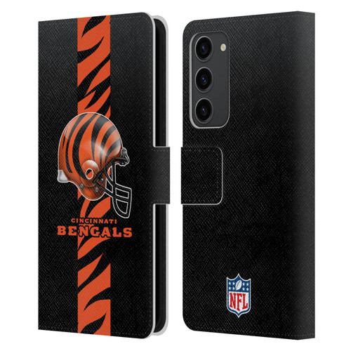 NFL Cincinnati Bengals Logo Helmet Leather Book Wallet Case Cover For Samsung Galaxy S23+ 5G NFL Cincinnati Bengals Logo Helmet Leather Book Wallet Case Cover For Samsung Galaxy S23+ 5G