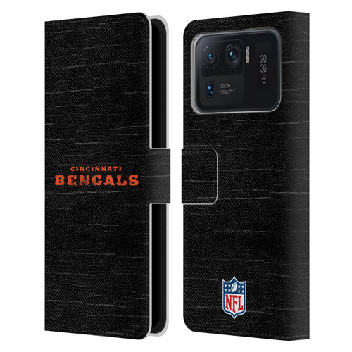 NFL Cincinnati Bengals Logo Distressed Look Leather Book Wallet Case Cover For Xiaomi Mi 11 Ultra