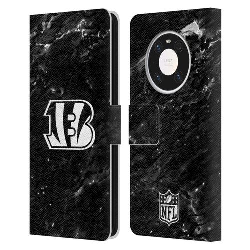 NFL Cincinnati Bengals Artwork Marble Leather Book Wallet Case Cover For Huawei Mate 40 Pro 5G