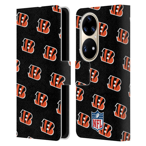 NFL Cincinnati Bengals Artwork Patterns Leather Book Wallet Case Cover For Huawei P50 Pro