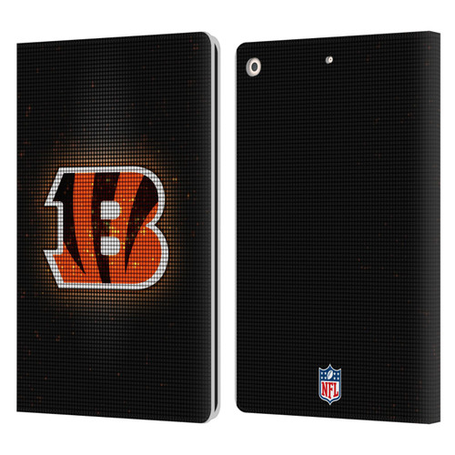 NFL Cincinnati Bengals Artwork LED Leather Book Wallet Case Cover For Apple iPad 10.2 2019/2020/2021