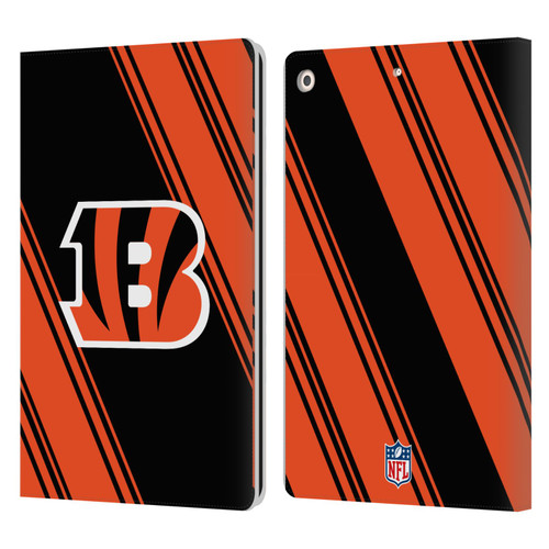 NFL Cincinnati Bengals Artwork Stripes Leather Book Wallet Case Cover For Apple iPad 10.2 2019/2020/2021