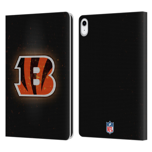 NFL Cincinnati Bengals Artwork LED Leather Book Wallet Case Cover For Apple iPad 10.9 2022/2025