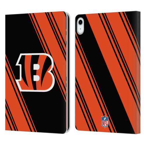 NFL Cincinnati Bengals Artwork Stripes Leather Book Wallet Case Cover For Apple iPad 10.9 2022/2025