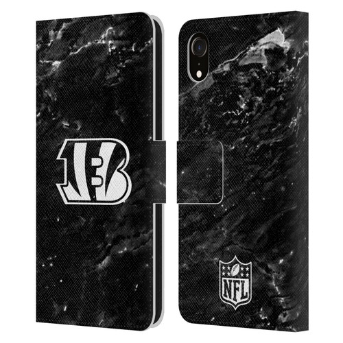 NFL Cincinnati Bengals Artwork Marble Leather Book Wallet Case Cover For Apple iPhone XR