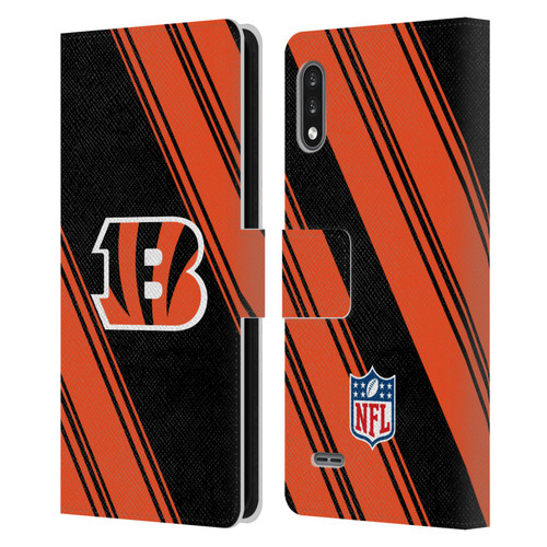 NFL Cincinnati Bengals Artwork Stripes Leather Book Wallet Case Cover For LG K22