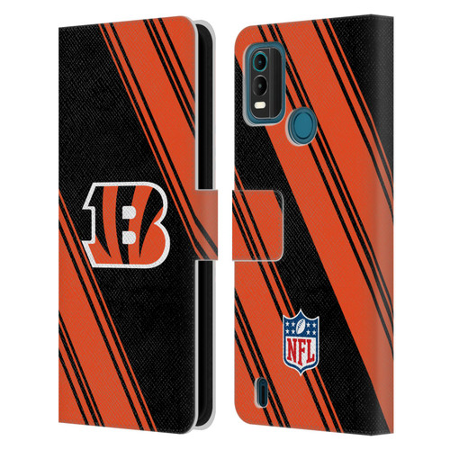 NFL Cincinnati Bengals Artwork Stripes Leather Book Wallet Case Cover For Nokia G11 Plus