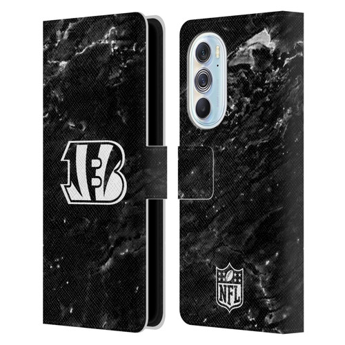 NFL Cincinnati Bengals Artwork Marble Leather Book Wallet Case Cover For Motorola Edge X30