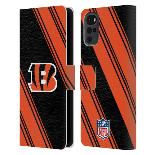 NFL Cincinnati Bengals Artwork Stripes Leather Book Wallet Case Cover For Motorola Moto G22