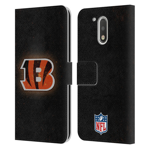 NFL Cincinnati Bengals Artwork LED Leather Book Wallet Case Cover For Motorola Moto G41