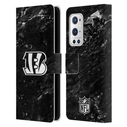 NFL Cincinnati Bengals Artwork Marble Leather Book Wallet Case Cover For OnePlus 9 Pro