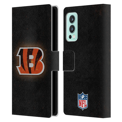 NFL Cincinnati Bengals Artwork LED Leather Book Wallet Case Cover For OnePlus Nord 2 5G