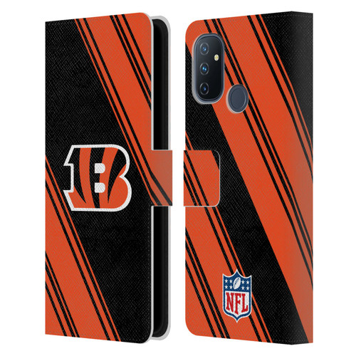 NFL Cincinnati Bengals Artwork Stripes Leather Book Wallet Case Cover For OnePlus Nord N100
