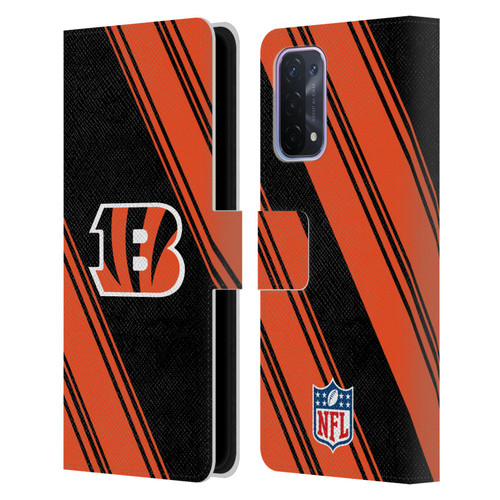 NFL Cincinnati Bengals Artwork Stripes Leather Book Wallet Case Cover For OPPO A54 5G