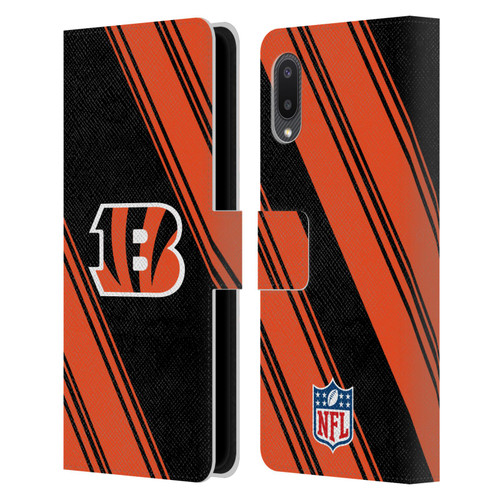 NFL Cincinnati Bengals Artwork Stripes Leather Book Wallet Case Cover For Samsung Galaxy A02/M02 (2021)